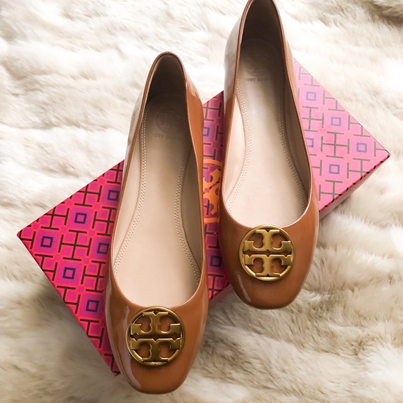 Tory Burch Chelsea Ballet Flats Umber Size 8 NIB - Picture 3 of 8